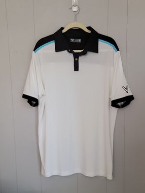 Callaway Golf Men's Shirt XL White Polo Short Sleeve